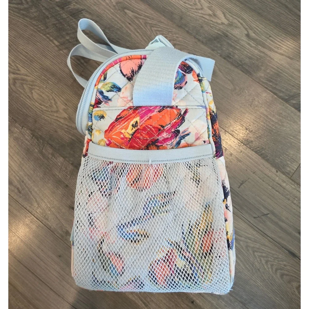 Vera Bradley Quilted Floral Lunch Bag Light Blue Insulated Crossbody Cooler Bag‎